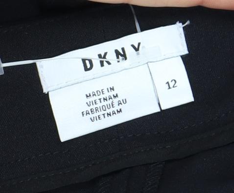 DKNY Women's Black Wide-Leg Trousers Size 12