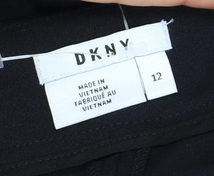 DKNY Women's Black Wide-Leg Trousers Size 12