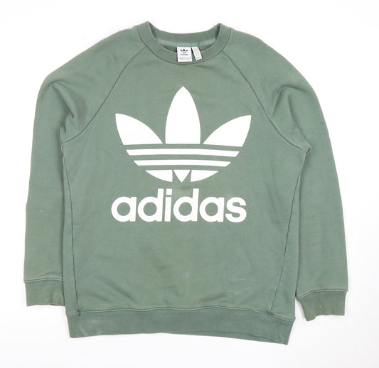 Adidas Green Crew Neck Sweatshirt Size 12 Unisex