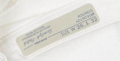 Diesel Women's White Bootcut Jeans, Slim Fit, Size 8