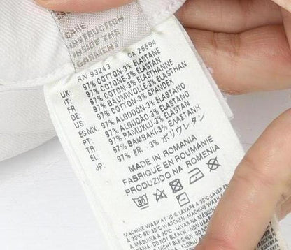 Diesel Women's White Bootcut Jeans, Slim Fit, Size 8