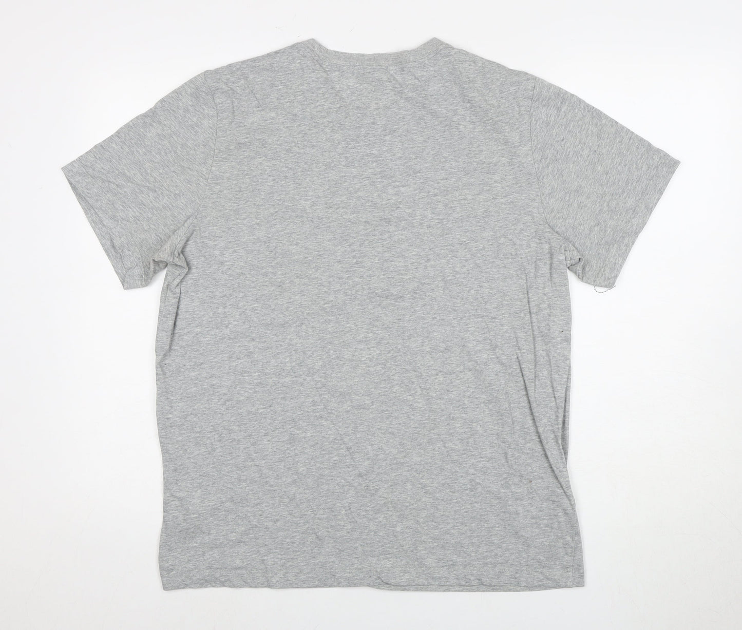 Nike Men's Grey Large Dri-Fit T-Shirt, Short Sleeve, Crew Neck