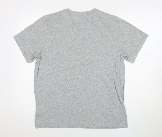 Nike Men's Grey Large Dri-Fit T-Shirt, Short Sleeve, Crew Neck