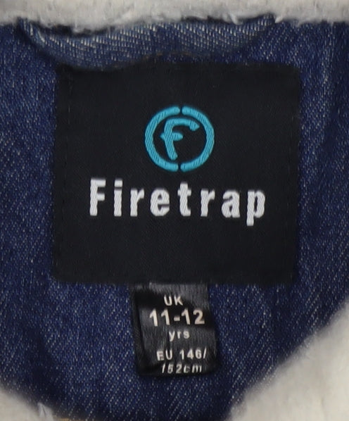 Firetrap Girls Blue Denim Jacket Size 11-12 Lined Casual
