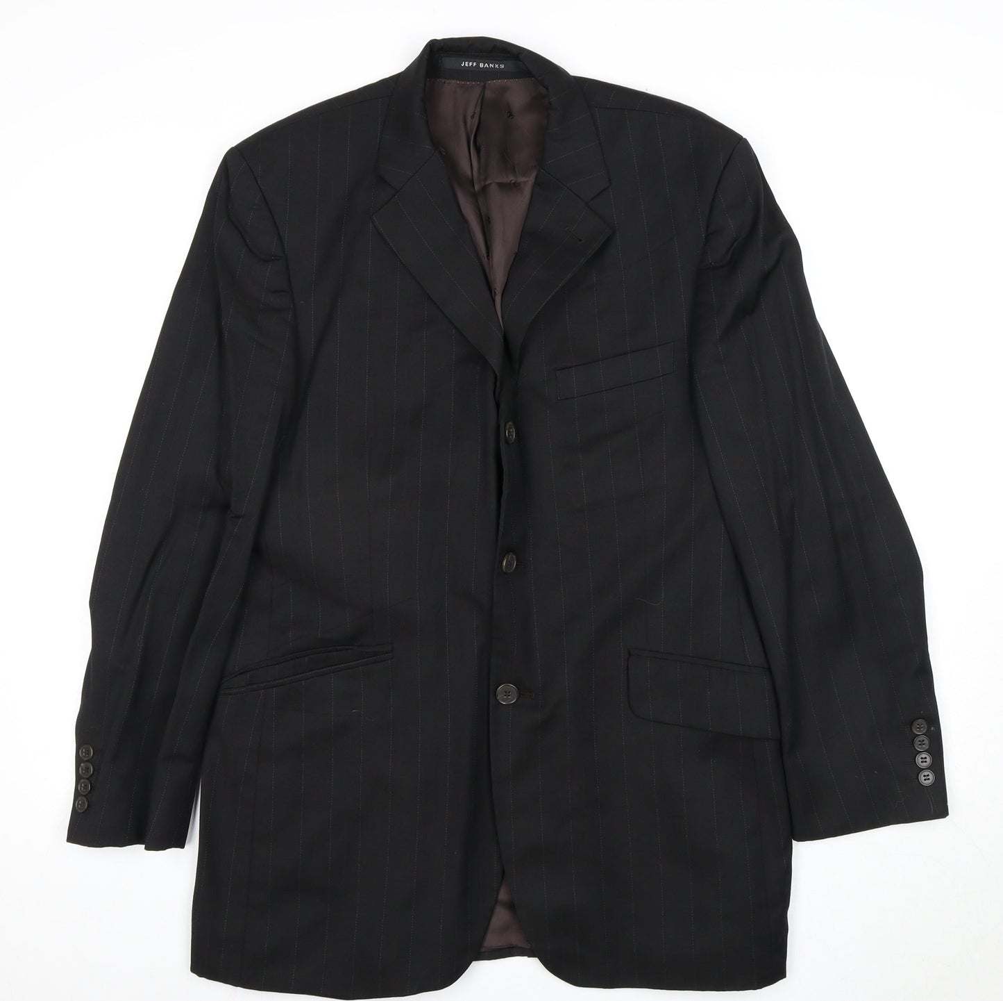 Mens UK Size 40 Jeff Banks Regular Black Suit Jacket