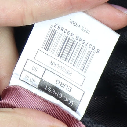 Mens UK Size 40 Jeff Banks Regular Black Suit Jacket