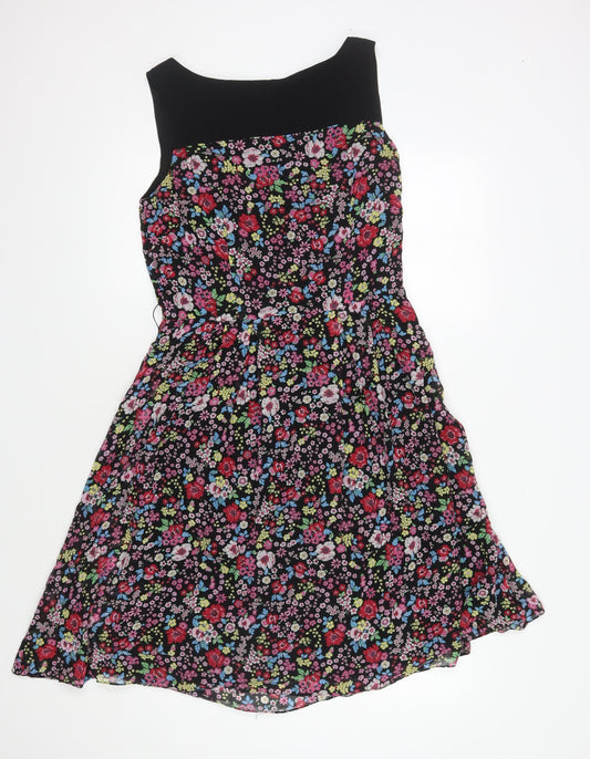 Laura Ashley Women's Floral Silk Dress, Size 12, Fit & Flare