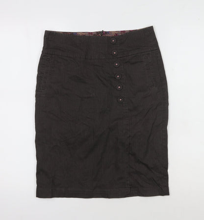 Laura Ashley Women's Black Striped Pencil Skirt Size 10