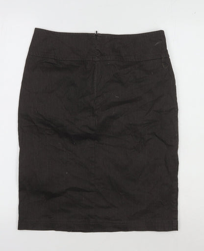 Laura Ashley Women's Black Striped Pencil Skirt Size 10