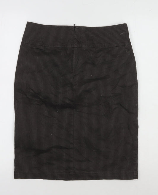 Laura Ashley Women's Black Striped Pencil Skirt Size 10