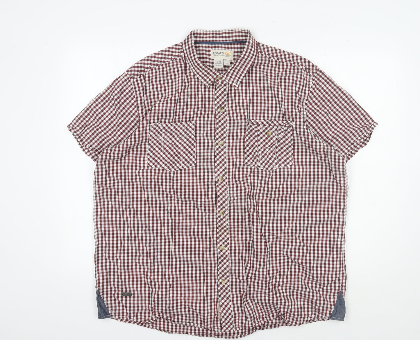 Regatta Mens Red Check Button-Up Shirt 2XL Casual