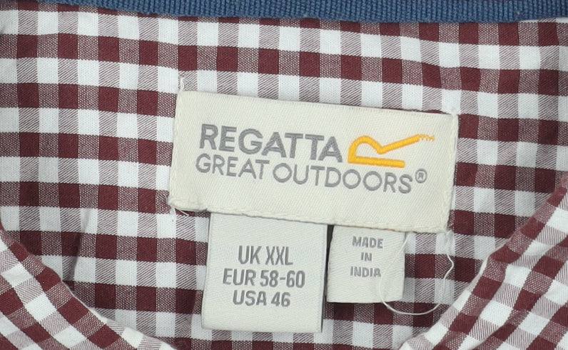 Regatta Mens Red Check Button-Up Shirt 2XL Casual