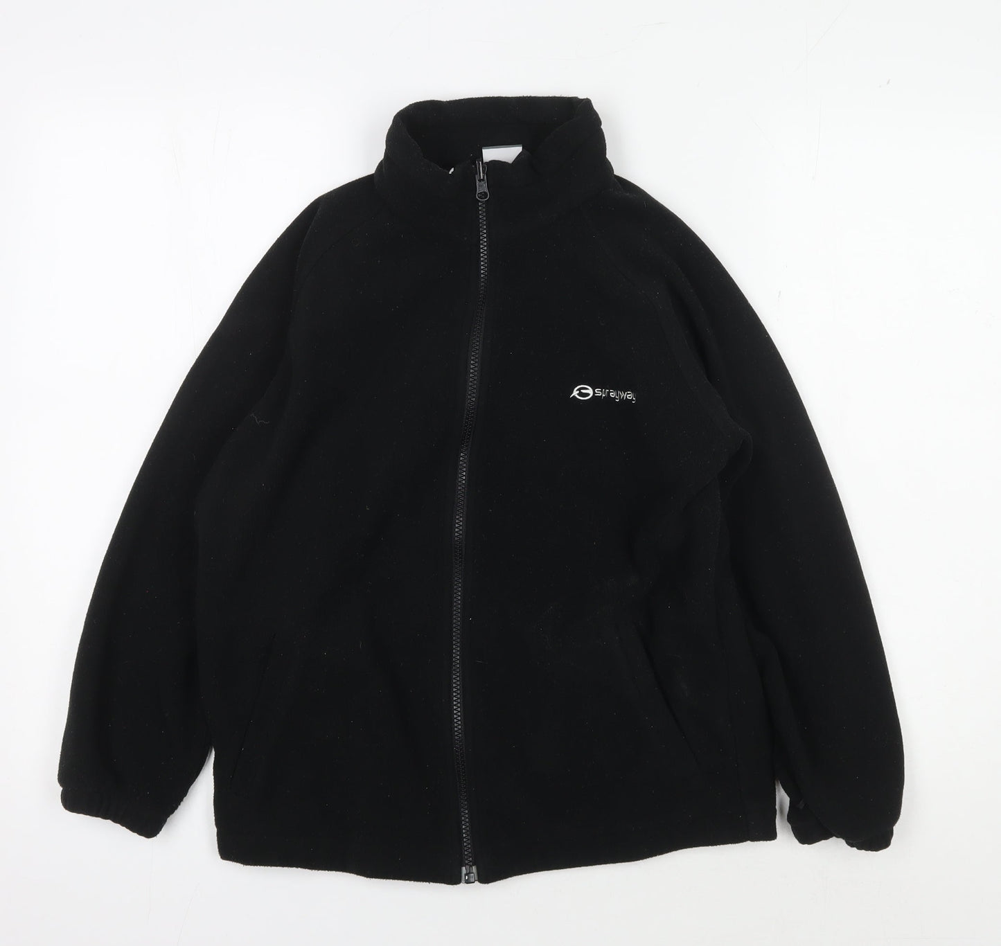 Sprayway Girls Black Fleece Jacket, Size 10 Years, Full Zip