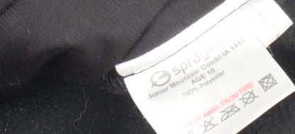 Sprayway Girls Black Fleece Jacket, Size 10 Years, Full Zip