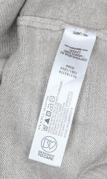 Thomas Nash Men's Beige Striped Pullover Jumper S