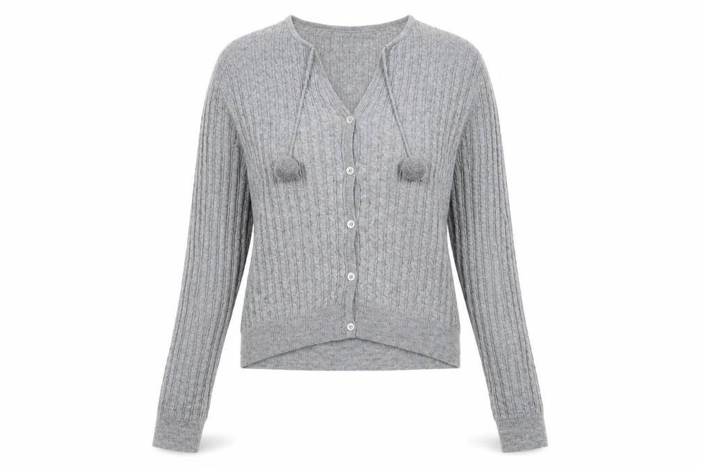 Womens UK Size 14 Laura Ashley Grey Cardigan Jumper