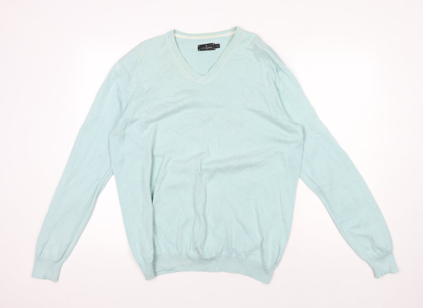 Jeff Banks Men’s Green Cotton Pullover Jumper L