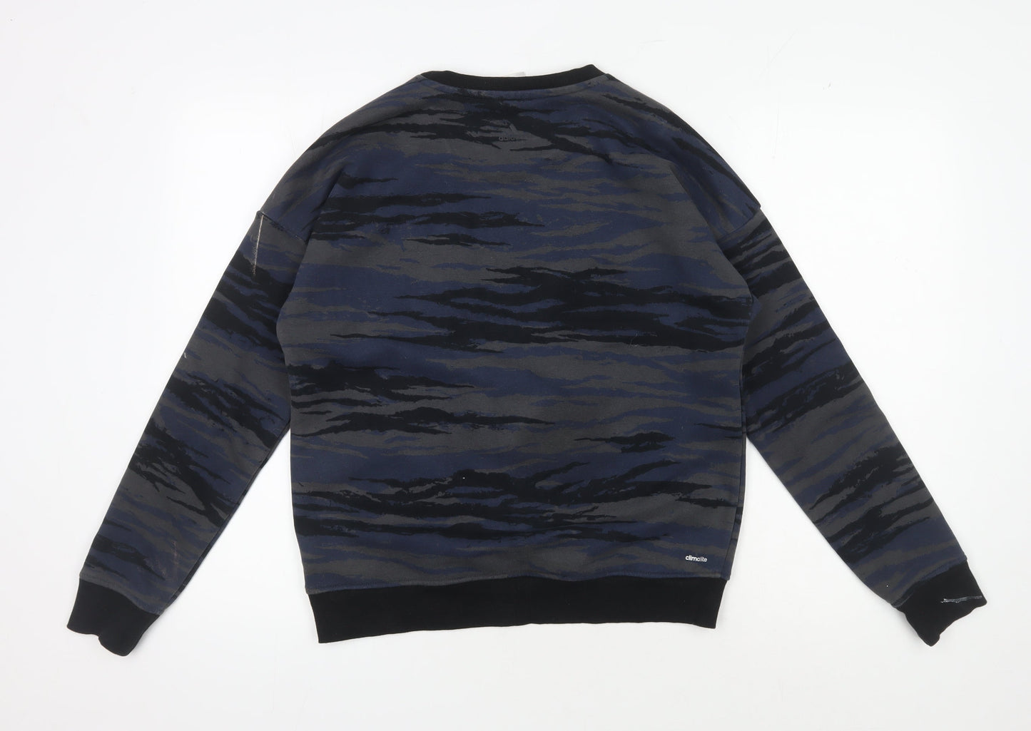 Adidas Men's Blue Camouflage Pullover Sweatshirt, Size S