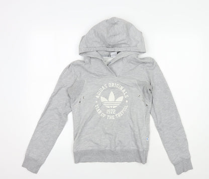 Adidas Women's Grey Pullover Hoodie Size 4
