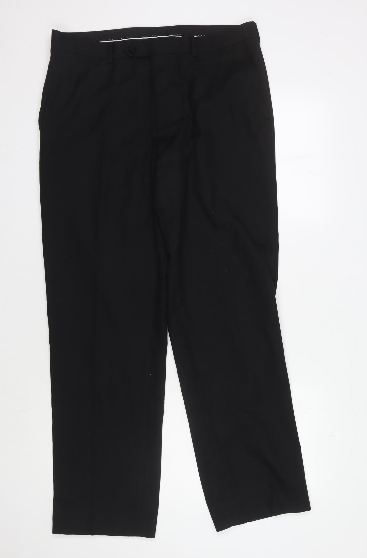 Dehavilland Men's Black Regular Fit Trousers, Size 34
