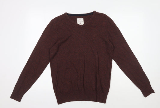 Fat Face Men's Brown V-Neck Pullover Jumper S