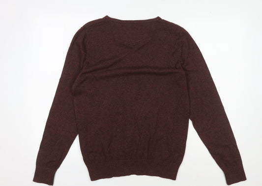 Fat Face Men's Brown V-Neck Pullover Jumper S