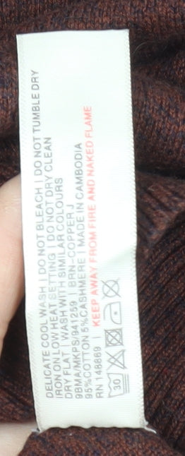 Fat Face Men's Brown V-Neck Pullover Jumper S