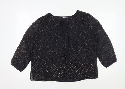 Womens UK Size 10 Hush Black  Blouse