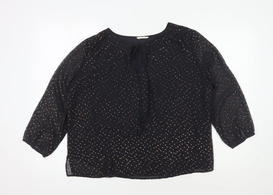 Hush Women's Black Polka Dot Blouse Size 10