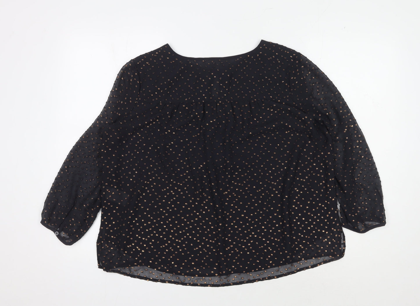 Womens UK Size 10 Hush Black  Blouse