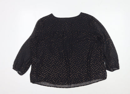 Womens UK Size 10 Hush Black  Blouse