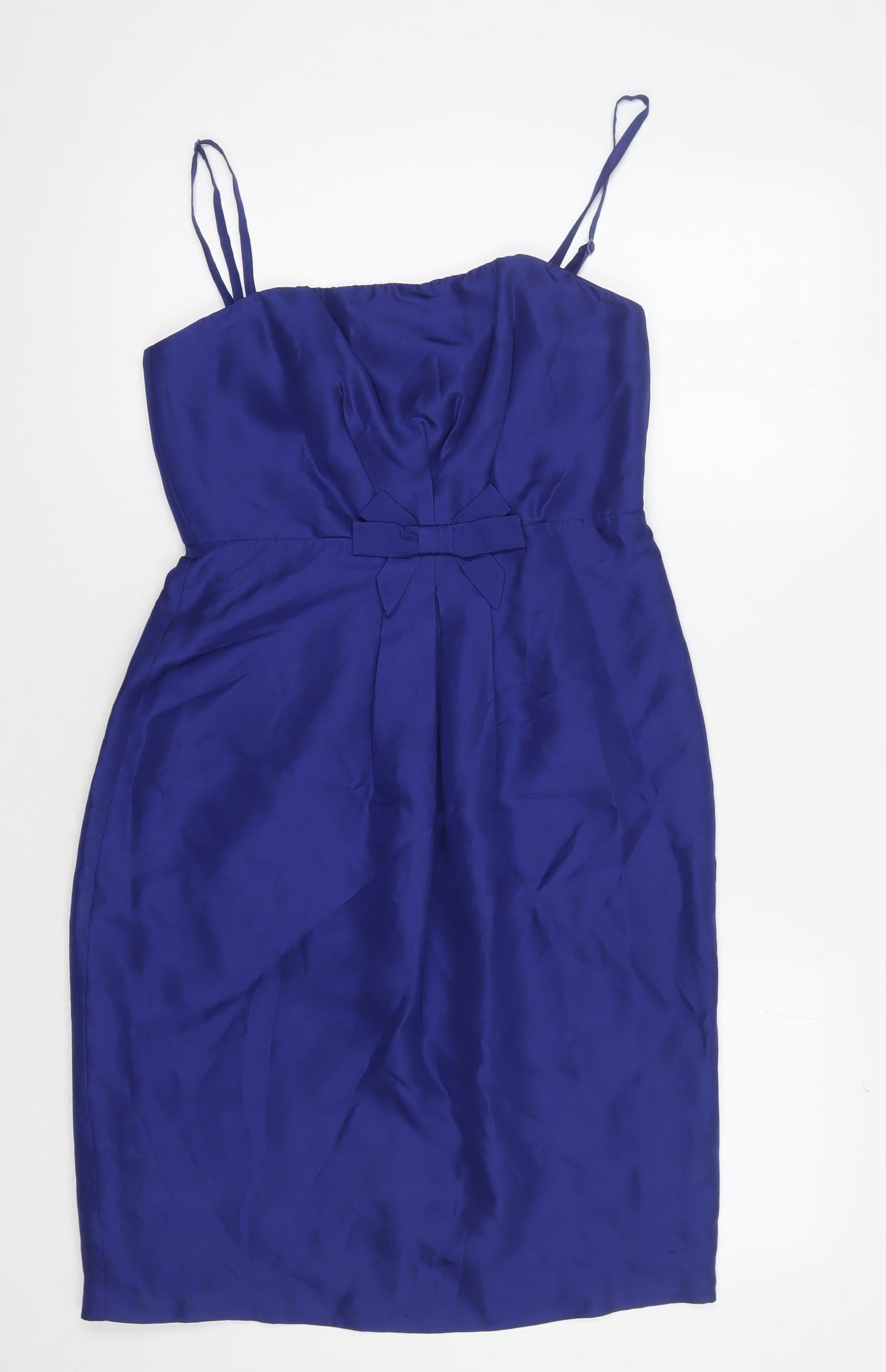 L.K. Bennett Women's Blue Silk A-Line Dress Size 10