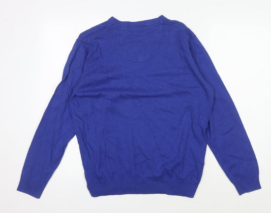 Jeff Banks Men's Blue V-Neck Pullover Jumper M