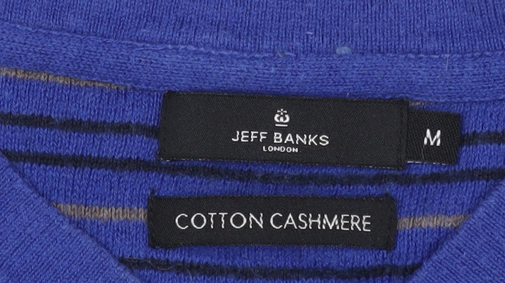 Jeff Banks Men's Blue V-Neck Pullover Jumper M