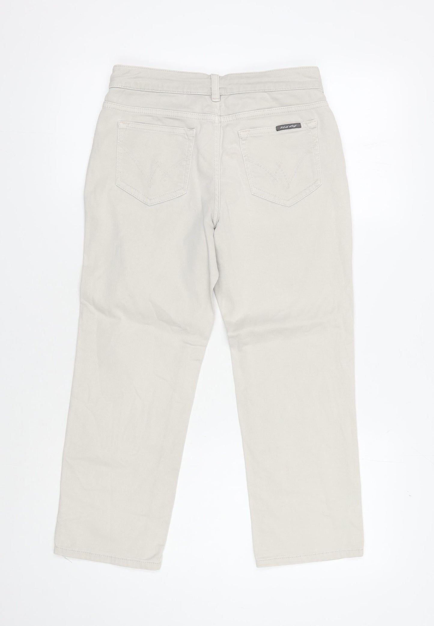 White Stuff Women's Beige Straight Trousers Size 8