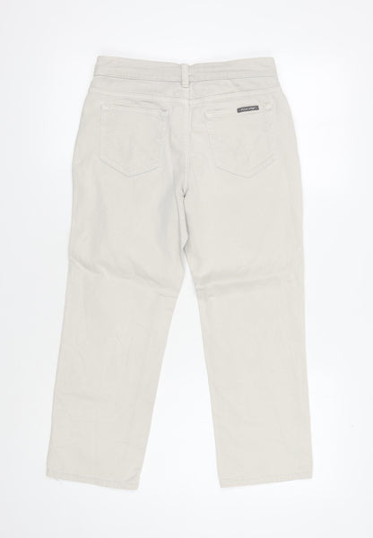 White Stuff Women's Beige Straight Trousers Size 8