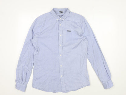 Firetrap Men's Blue Button-Up Shirt, Size S, Casual Style