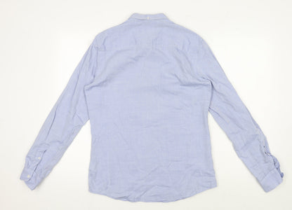 Firetrap Men's Blue Button-Up Shirt, Size S, Casual Style