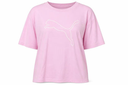 Front view of Puma Teens Pink XL T-Shirt, Relaxed Fit