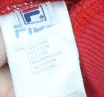 Mens UK Size M FILA Red Pullover Hoodie