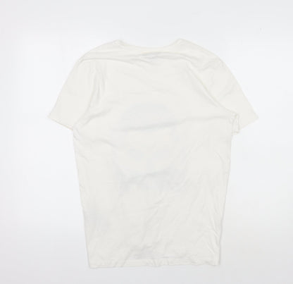 Jack & Jones Men's Skull Graphic T-Shirt, White, Size S