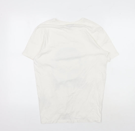 Jack & Jones Men's Skull Graphic T-Shirt, White, Size S