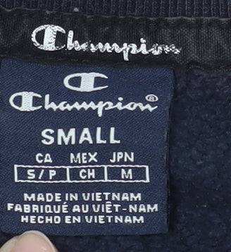 Mens UK Size S Champion Black Pullover Sweatshirt