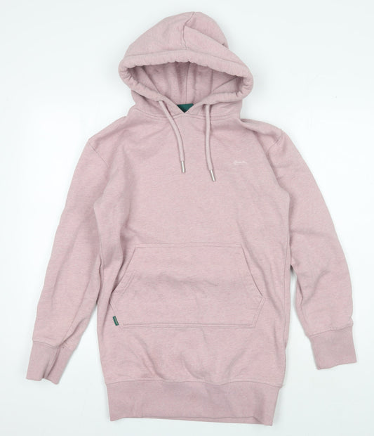 Superdry Women Pink Hoodie UK 6 Pullover Style