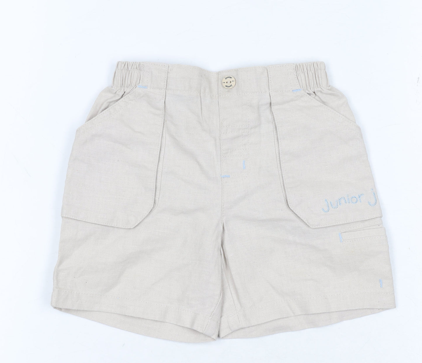 Jasper Conran Beige Linen-Cotton Baby Shorts, 9-12 Months