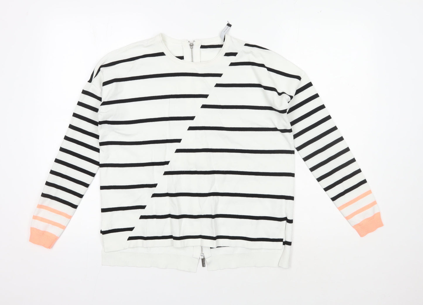 Karen Millen Women's White Striped Cardigan Size 2