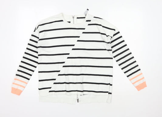 Karen Millen Women's White Striped Cardigan Size 2