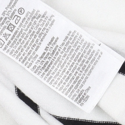 Karen Millen Women's White Striped Cardigan Size 2