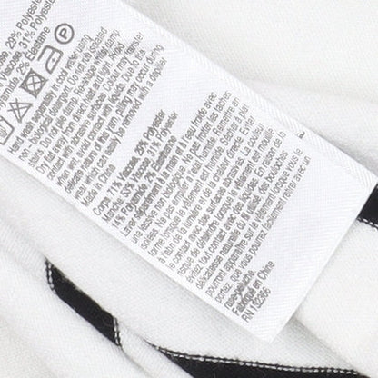 Karen Millen Women's White Striped Cardigan Size 2