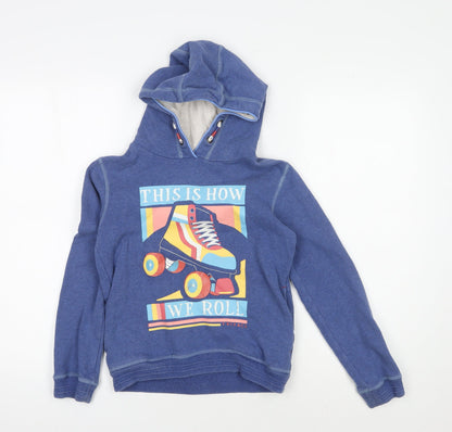 FatFace Boys Blue Hoodie 8-9 Years Roller Skate Print